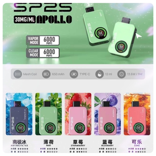 SP2S拋棄式12000口 一次性電子煙 雙模式【有煙+無煙】正品現貨